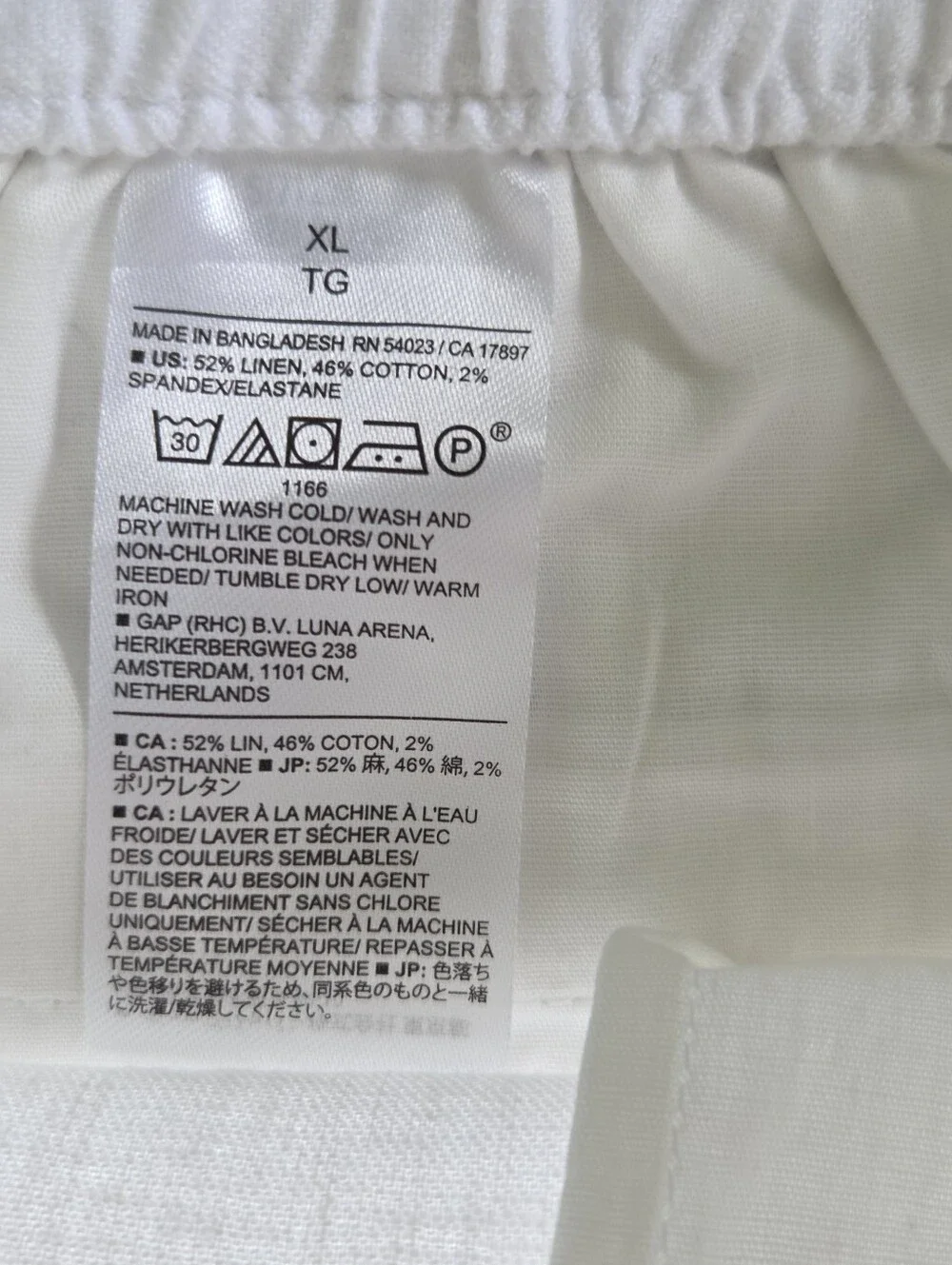 Banana Republic Hayden Wide Leg High-Rise Linen Blend White Pants Size-XL
